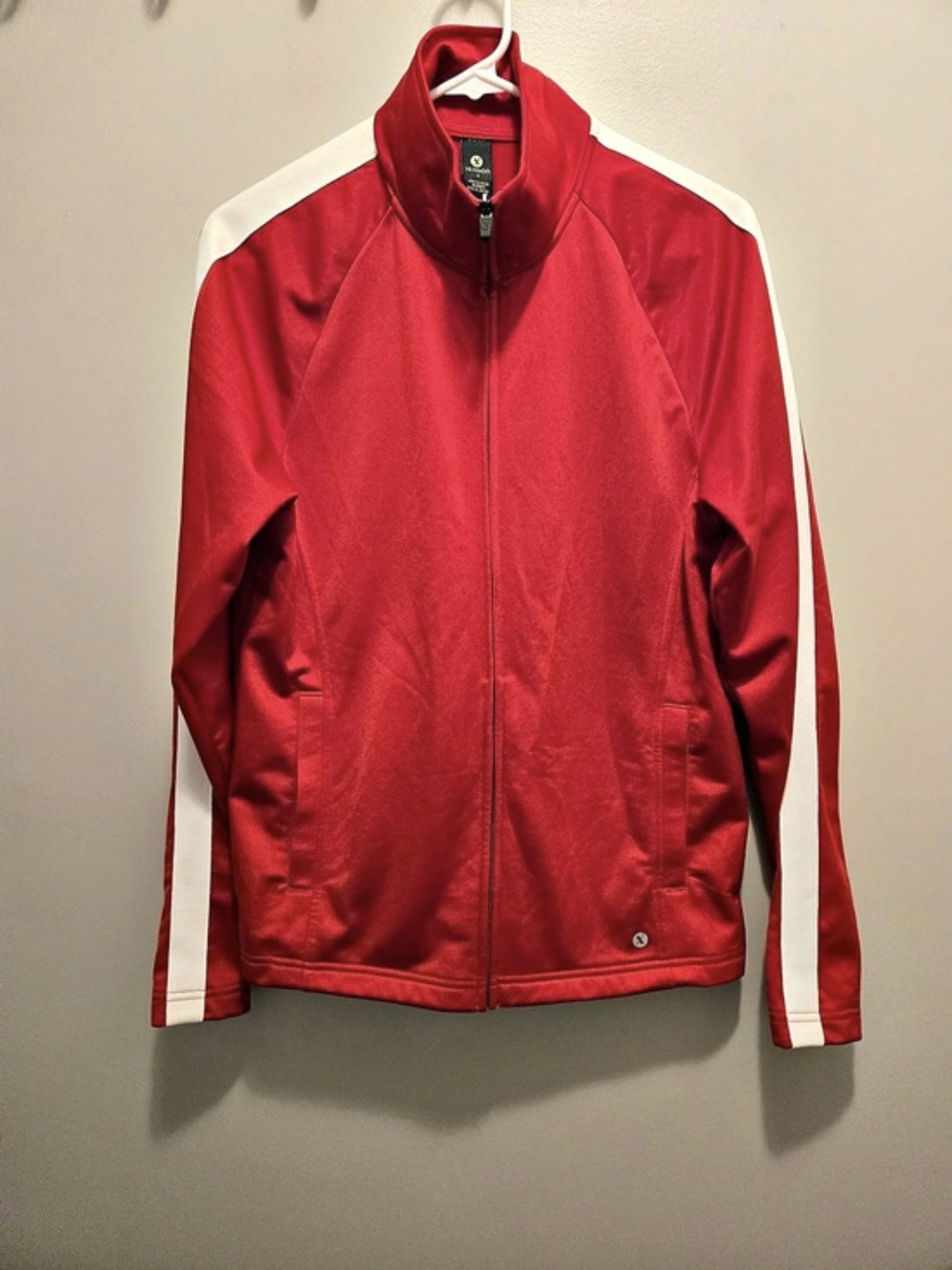 Xersion Color Block Track Jacket in Red & White Size Small